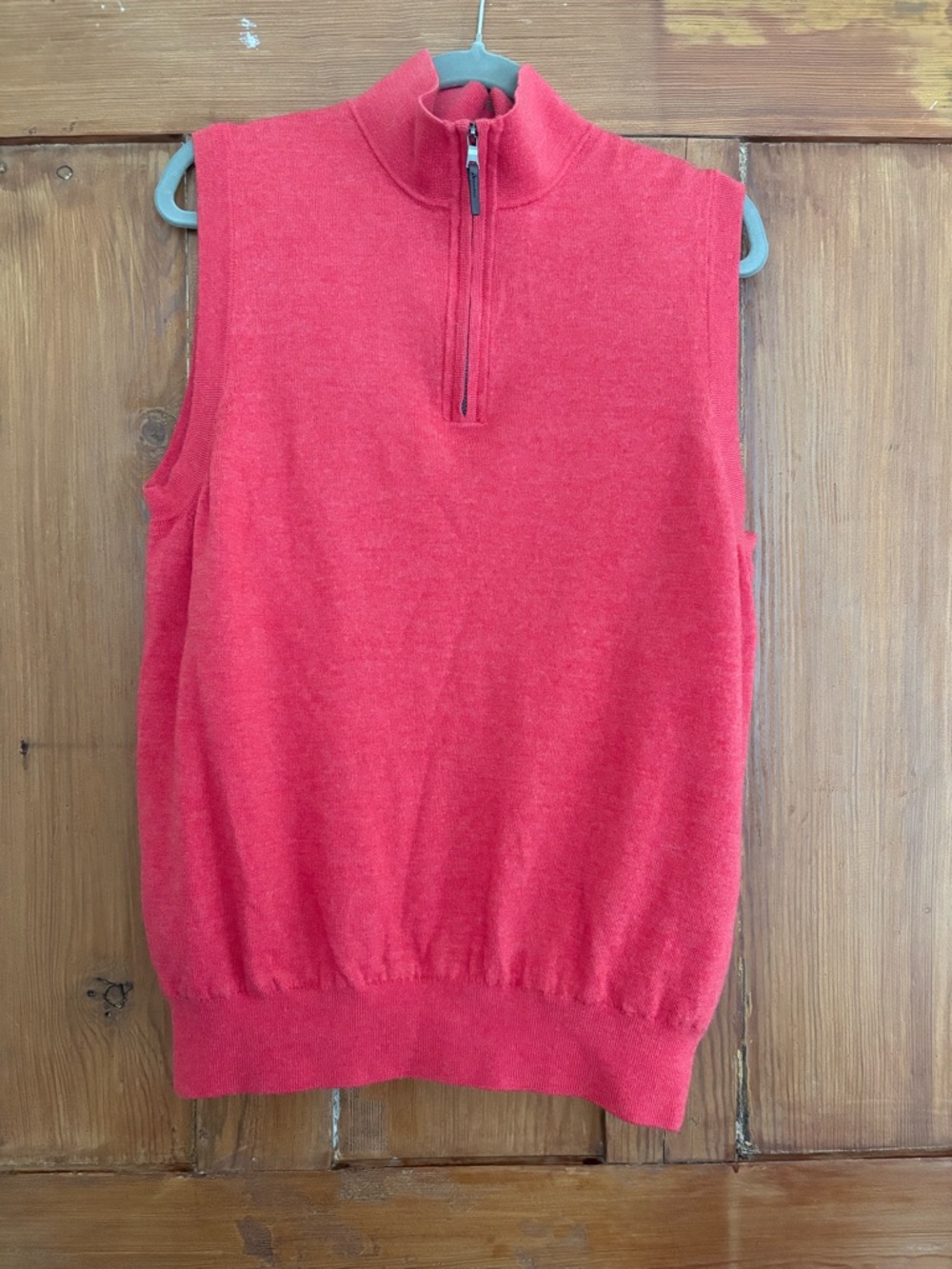 Fairway & Greene Coral Sleeveless Half-Zip Sweater Vest Buffata Merino Wool M